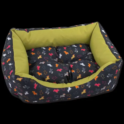 Sofa DOG FANTASY origami pas mix crno-zelena 65 cm
